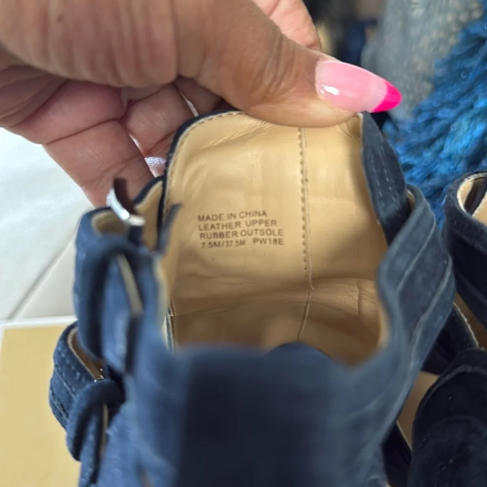 Michael Kors Blaze Open-Toe Suede High-Heel Booties Brown Sz. 7.5 - Picture 5 of 6